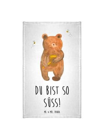Mr. & Mrs. Panda Handtuch Bär Honig mit Spruch in Weiß