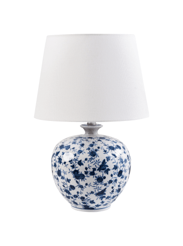 Beliani Tischleuchten SILVES in Weiß/Blau - (W) 33 x (H) 50 x (L) 33 cm
