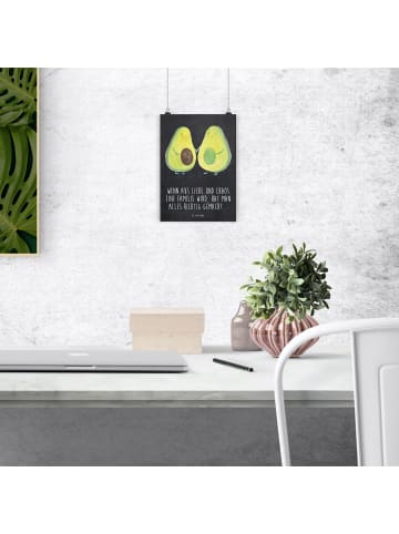 Mr. & Mrs. Panda Bild Avocado Pärchen mit Spruch in Kreidetafel