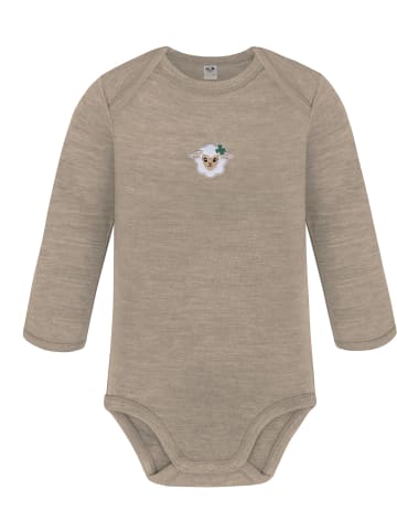 Normani Outdoor Sports Baby Merino Langarmbody und Hose in Beige