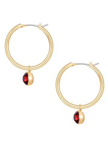 Lulu & Jane Creolen aus Messing mit Glaskristall in gelbgold