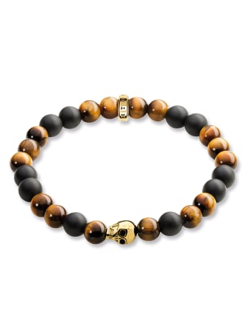Thomas Sabo Armband Braun Totenkopf  in gold, braun
