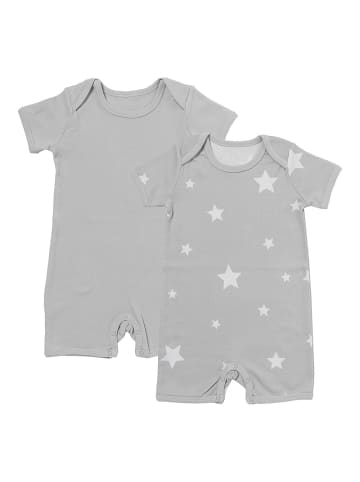 Schlummersack Bio Baby-Strampler kurzarm 2er-Pack in Grau