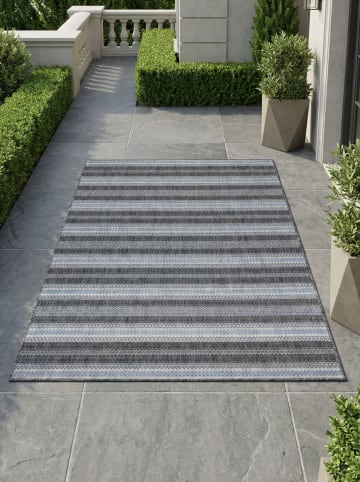 KADIMA DESIGN Teppich Outdoor Waschbar Vintage COMO Strapazierfähig OEKO-TEX in Schwarz