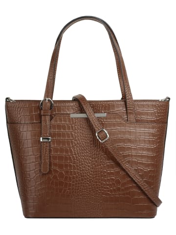 Cluty Handtasche echt Leder in cognac