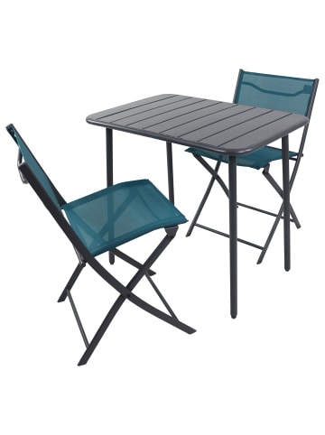 VCM  3 tlg. Bistroset Balkonset Gartenset Metall Sumila in Türkis