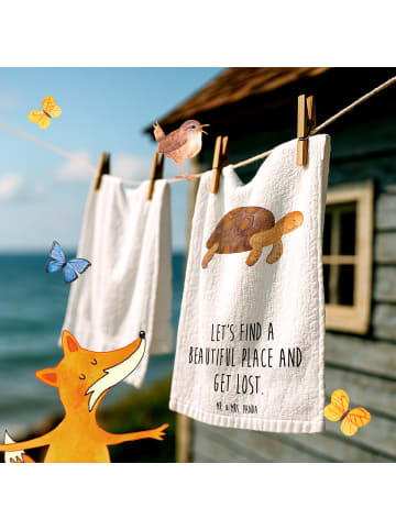 Mr. & Mrs. Panda Gästehandtücher Schildkröte MHerzieren mit Spruch in Weiß