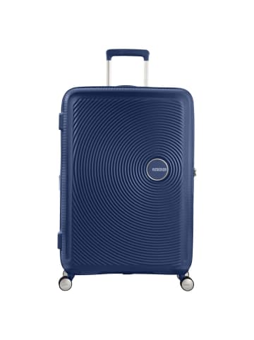 American Tourister Soundbox - 4-Rollen-Trolley 77 cm erw. (gelb) in midnight navy