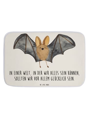Mr. & Mrs. Panda Duschvorleger Fledermaus Flügel mit Spruch in Weiß