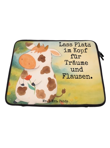 Mr. & Mrs. Panda Laptop Tasche Kuh Design mit Spruch in Weiß