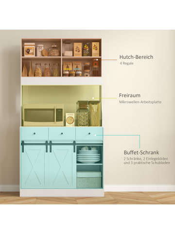 HOMCOM Küchenschrank-93,5L x 40B x 180H cm-Weiß