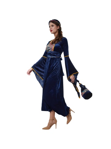 tectake Edles, mittelalterliches Gewand aus blauem Samt, blau