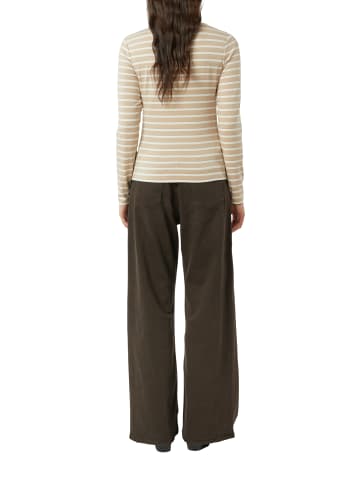 comma Langarmshirt in ecru weiß - 0001