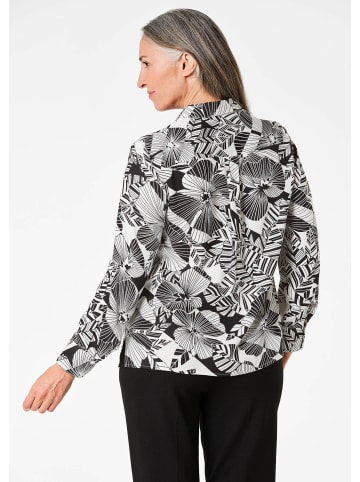 GOLDNER Bluse Bluse in schwarz / cremeweiß / gemustert