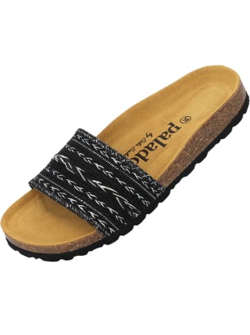 palado Pantoletten in negro/plata (7cm)