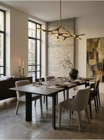 KADIMA DESIGN Esszimmertisch 180x95x77 cm Keramik Glas Esstisch , in Schwarz
