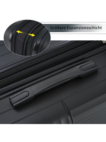 ABRIHOME Kofferset in Schwarz 3-teilig mit TSA Schloss Innenfächern und Doppelrädern