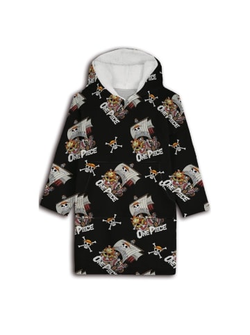 One piece One Piece Sweat Poncho – Coral Fleece Kuschelponcho Erwachsene in Schwarz