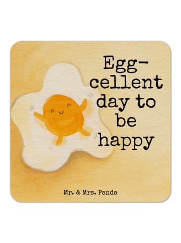 Mr. & Mrs. Panda Bierdeckel Spiegelei Ei Design mit Spruch in Weiß