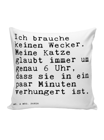 Mr. & Mrs. Panda Dekokissen Ich brauche keinen Wecker.... mit Sp... in Weiß