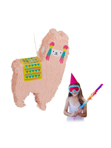 relaxdays 4 x Pinata Lama in Lachsfarben