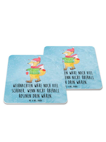 Mr. & Mrs. Panda Tassenuntersetzer Fuchs  Schlittschuhe mit Spruch in Eisblau