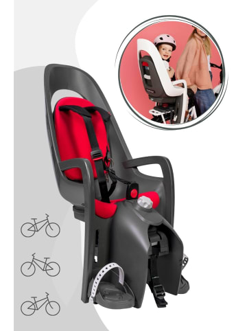 Hamax Hamax Caress Fahrradkindersitz inkl. Gepäckträger-Adapter - Farbe: Grau / Rot