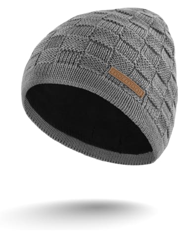 normani Merinowoll-Mütze mit Design Yuma in Grau