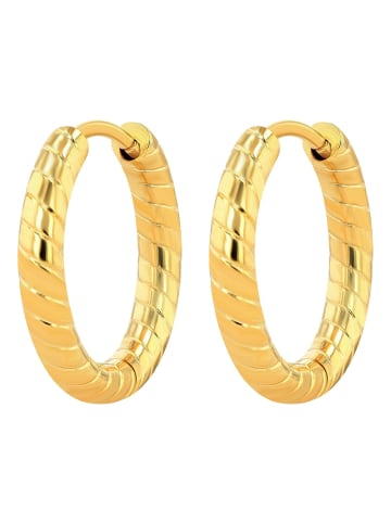 Adeliás Damen Ohrringe – Klappcreole aus Edelstahl in gold