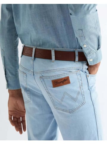 Wrangler Gürtel Western Stitch in Dark Brown