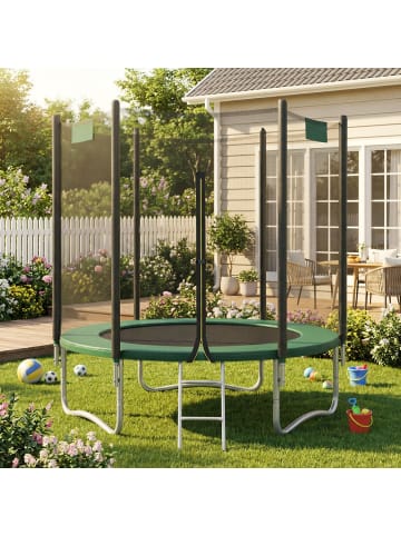 SONGMICS Gartentrampolin Saul in Dunkelgrün - (H)230.1 x Ø183.1 cm