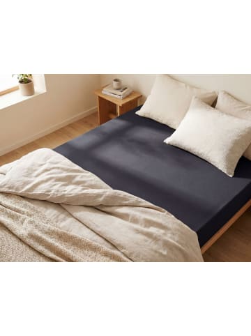 Beliani Bettlaken JANBU in Schwarz - (W) 90 x (H) 30 x (L) 200 cm