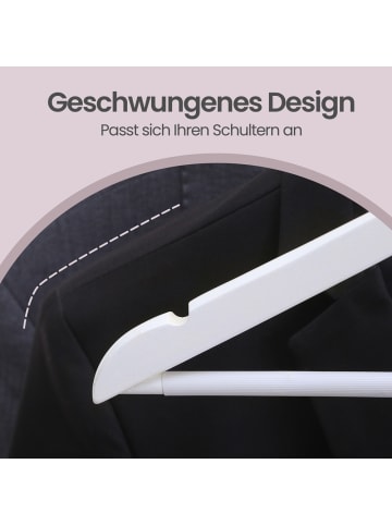 SONGMICS 20er-Set: Kleiderbügel Cason in Weiß-Silbern - (B)23 x (H)1.2 x (T)44.5 cm