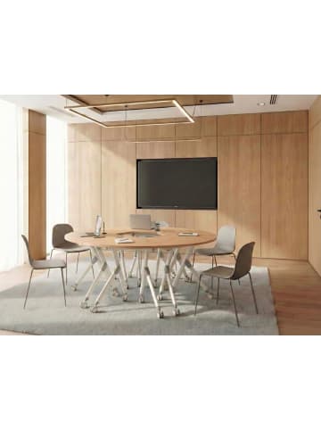 Beliani Zusammenklappbarer Schreibtisch BENDI in Braun/Weiß