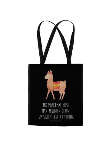 Mr. & Mrs. Panda Tote Bag Alpaka Stolz mit Spruch in Schwarz