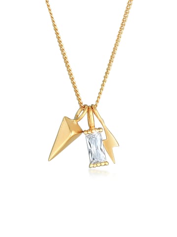 Elli Halskette 925 Sterling Silber Blitz, Geo, Pfeil in Gold