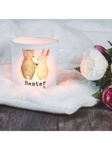 Mr. & Mrs. Panda Kerze Hase Bester Kumpel der Welt mit Spruch in Transparent