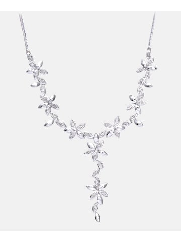 Diamant L'éternel Halskette aus 375 Weißgold mit Diamant Blumen-Design