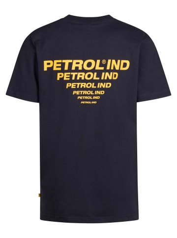 Petrol Industries Rückenprint T-Shirt Große Teilung in Blau