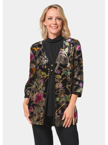 GOLDNER Samtausbrenner-Jacke Exquisites Samtausbrennerjäckchen in schwarz / gold / gemustert