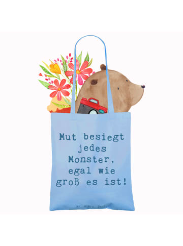 Mr. & Mrs. Panda Shopper Bag Spruch Ängste vor Monstern besiegen... in Sky Blue