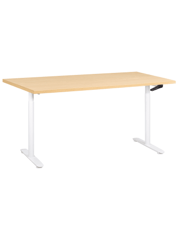 Beliani Höhenverstellbarer Schreibtisch DESTINAS in Braun/Weiß