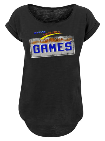 F4NT4STIC Long Cut T-Shirt Retro Gaming California Games Plate in schwarz