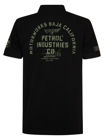 Petrol Industries Piqué-Poloshirt Suspensión in Schwarz