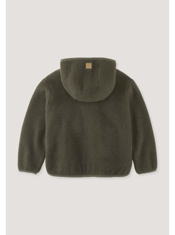 Hessnatur Wollfleece Jacke in vintage oliv