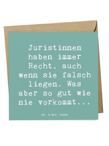 Mr. & Mrs. Panda Grußkarte Spruch Juristin Recht mit Spruch in Meeresbrise