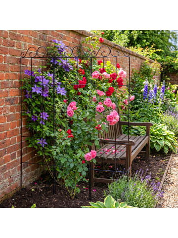 relaxdays 4 x Rankgitter in Schwarz - (B)30 x (H)116 cm