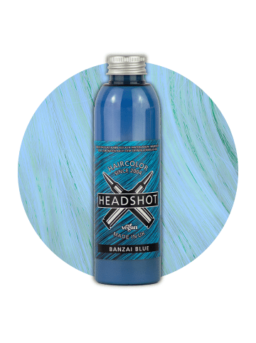 Headshot vegane Haarfarbe Banzai Blue 150 ml semipermanente Haartönung lebendige kreativ