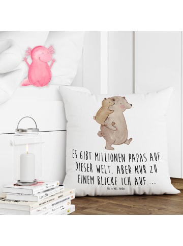 Mr. & Mrs. Panda Sofa Kissen Papa Bär mit Spruch in Weiß