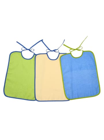 Wörner Riesen-Bindelätzchen 3er Pack -  Grün Gelb in gruen,gelb,blau